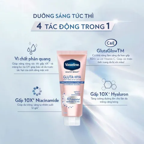 Sữa Dưỡng Thể Vaseline Healthy Bright Body Lotion 300ml - Dưỡng Ẩm, Làm Sáng, Phục Hồi Da 388350