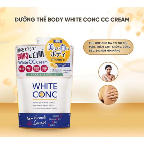 Kem Dưỡng Thể Nâng Tông Da White Conc CC Cream Nhật Bản – 200g 388363