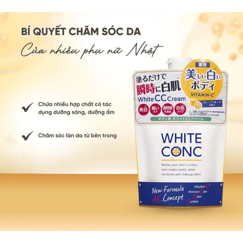 Kem Dưỡng Thể Nâng Tông Da White Conc CC Cream Nhật Bản – 200g 388363
