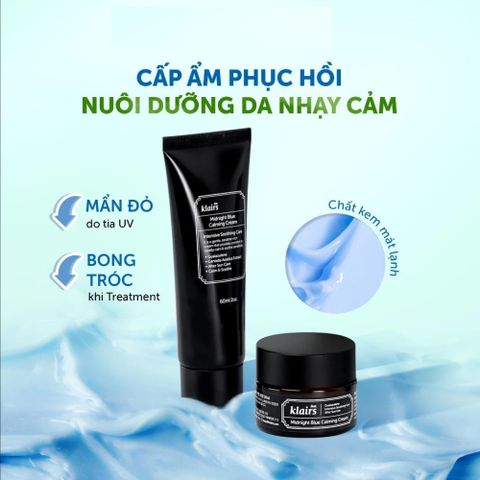 Kem Dưỡng Ẩm Phục Hồi Da Ban Đêm Dear Klairs Midnight Blue Calming Cream - Dưỡng Ẩm Sâu, Làm Dịu & Cải Thiện Đàn Hồi Da