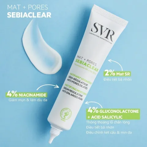 Kem Dưỡng SVR Sebiaclear Hydra & Active Gel 40ml - Kiểm Soát Dầu, Giảm Mụn, Dưỡng Ẩm Cho Da Dầu & Nhạy Cảm