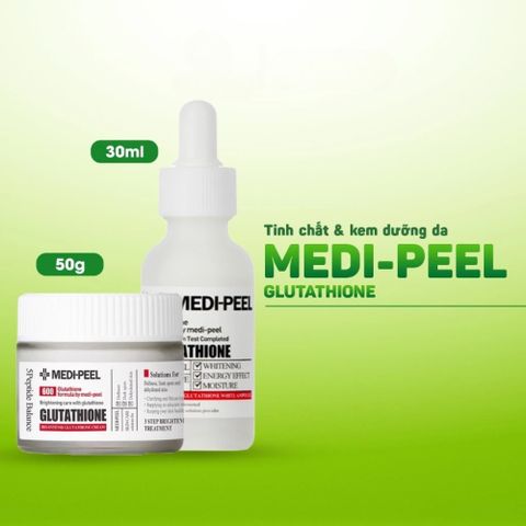 Bộ Đôi Dưỡng Trắng Da Medi-Peel 600 Glutathione - Serum & Kem Dưỡng Sáng Da, Làm Mờ Vết Thâm, Giải Pháp Cho Làn Da Khỏe Mạnh