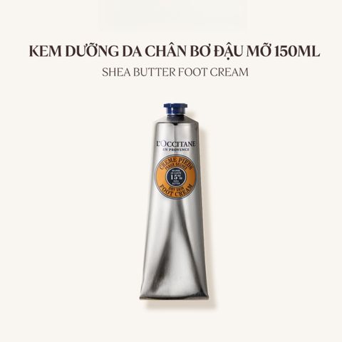 Kem Dưỡng Chân L'Occitane Shea Butter Foot Cream 150ml – Dưỡng Ẩm, Mềm Mại, Phục Hồi Da Gót Chân 388401