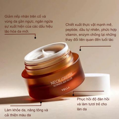 Kem Dưỡng Chống Lão Hóa Vùng Cổ Vella Neck Cream 50ml - Giúp Cổ Mịn Màng, Da Săn Chắc, Chống Nhăn, Cấp Ẩm Tốt