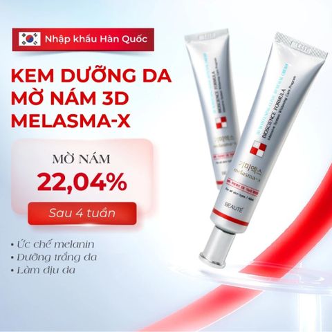 Combo Mờ Nám Trắng Da Melasma X - Kem Nám 3D & Kem Dưỡng Trắng 3D Giảm Nám, Sáng Da, Ngừa Lão Hóa, Chăm Sóc Da Mặt Hàn Quốc