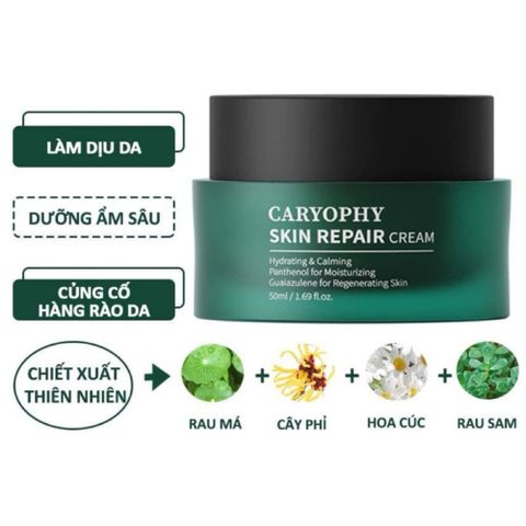 Kem Dưỡng Da Caryophy Guaiazulene Cica Cream 40ml - Làm Dịu Da Nhạy Cảm, Cấp Ẩm Sâu và Phục Hồi Da Hư Tổn