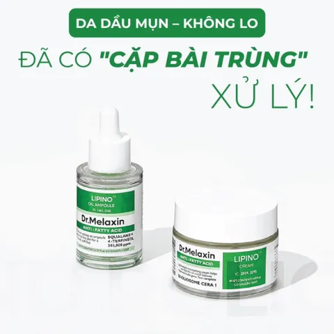 Bộ Đôi Kem Dưỡng Và Serum Dr. Melaxin Lipino Ngừa Mụn – Kem 50g & Serum 30ml 388513