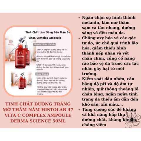 Tinh Chất Serum Histolab Ampoule 50ml - Dưỡng Ẩm, Làm Sáng Da, Phục Hồi Và Kiểm Soát Mụn - Thương Hiệu Hàn Quốc Chất Lượng Cao