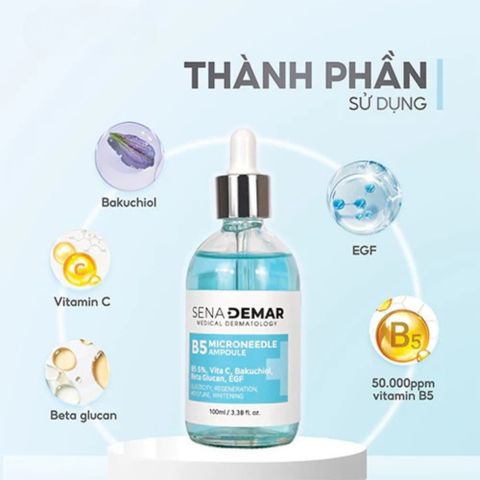 Tinh Chất Serum B5 Senademar 100ml - Phục Hồi, Cấp Ẩm, Làm Dịu Da Nhạy Cảm, Ngăn Ngừa Lão Hóa, Dưỡng Da Sáng Khỏe