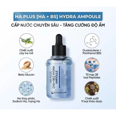 Tinh Chất Serum HA+B5 Kyung Lab 50ml - Cấp Ẩm Đa Tầng, Phục Hồi Da Nhạy Cảm, Ngăn Ngừa Lão Hóa, Làm Sáng Da