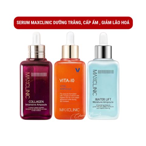Bộ Ba Tinh Chất Dưỡng Da Maxclinic - Cấp Ẩm, Sáng Da, Ngăn Lão Hóa - Serum Vitamin C, Hyaluronic Acid, Collagen