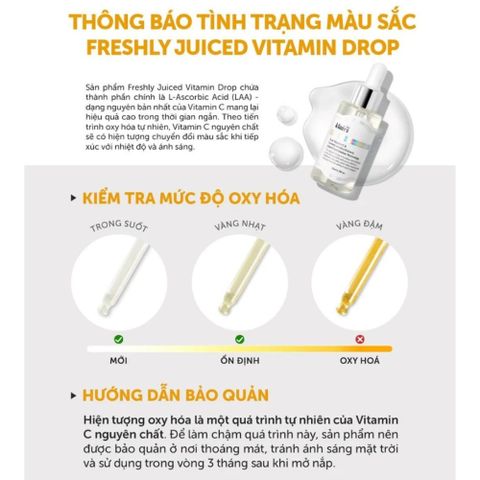 Tinh Chất Serum Klairs Freshly Juiced Vitamin C 35ml - Làm Sáng Da, Phục Hồi, Dưỡng Ẩm, Chống Oxy Hóa, Phù Hợp Mọi Loại Da