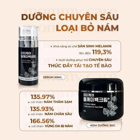Bộ Serum & Kem Nám Mommy Care Perilla Whitening – Dưỡng Sáng Da, Giảm Nám, Cấp Ẩm, Chăm Sóc Da Mặt Hàn Quốc 50ml & 50g/80g