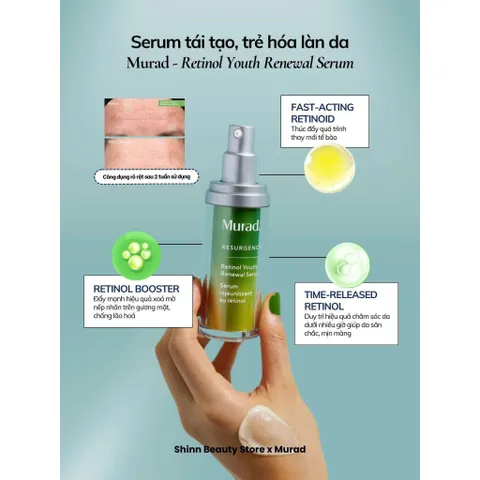Tinh Chất Murad Retinol Youth Renewal Serum 30ml – Tái Tạo Da, Chống Oxy Hóa, Giảm Nếp Nhăn 388552