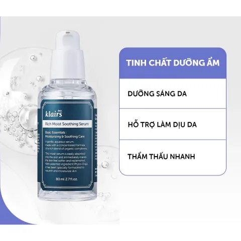 Bộ Đôi Dưỡng Ẩm Phục Hồi Dear, Klairs Rich Moist Soothing Serum + Cream 80ml – Cấp Ẩm Sâu 388556