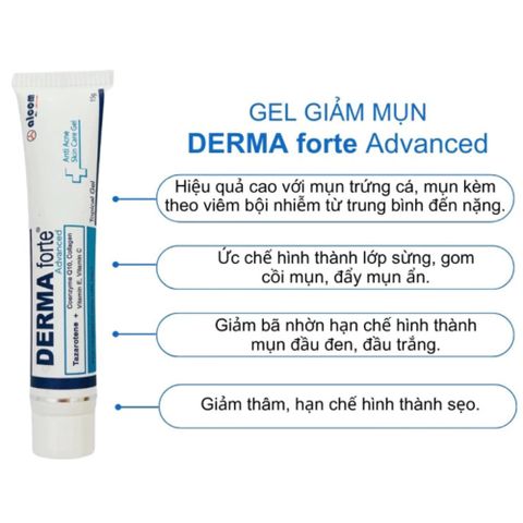 Kem Giảm Mụn Derma Forte 15g - Hỗ Trợ Làm Dịu, Mờ Thâm, Phục Hồi Da Mụn, Dành Cho Da Dầu, Mụn, Sẹo Mới Hình Thành