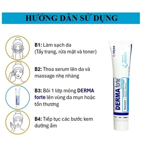 Kem Giảm Mụn Derma Forte 15g - Hỗ Trợ Làm Dịu, Mờ Thâm, Phục Hồi Da Mụn, Dành Cho Da Dầu, Mụn, Sẹo Mới Hình Thành