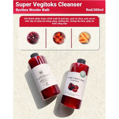 Sữa Rửa Mặt Super Vegitoks 300ml - Sạch Sâu, Thải Độc Từ Rau Củ, Dưỡng Da, Được Yêu Thích Từ Hàn Quốc
