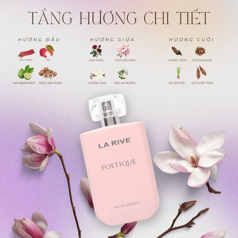 Nước Hoa Nữ La Rive Poetique EDP 90ml - Hương Hoa Hồng Mẫu Đơn Quyến Rũ, Thanh Lịch, Lưu Hương Lâu 388583