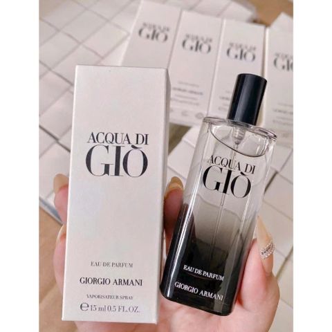 Nước Hoa Nam Aqua Di Giò Eau De Parfum 15ml - Mùi Hương Tươi Mát & Nam Tính, Lịch Lãm, Dùng Hàng Ngày, Xuất Xứ Pháp