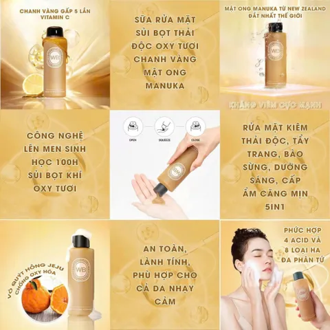 Sữa Rửa Mặt Wonder Bath Lemon Chung 200ml – Chanh Lên Men, Làm Sạch Makeup, Cấp Ẩm Sáng Da 388613