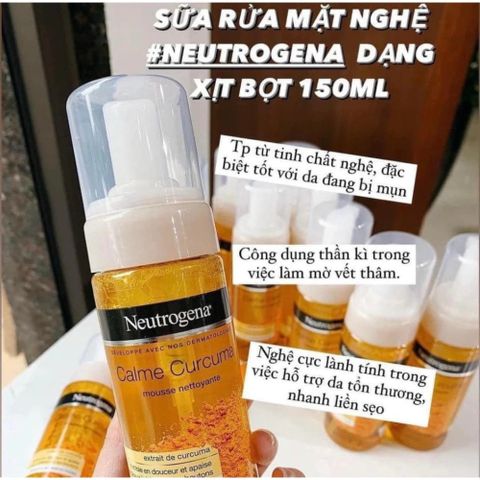 Sữa Rửa Mặt Nghệ Neutrogena 150ml - Làm Dịu Da, Mờ Thâm, Chống Oxy Hóa, Phù Hợp Với Da Nhạy Cảm