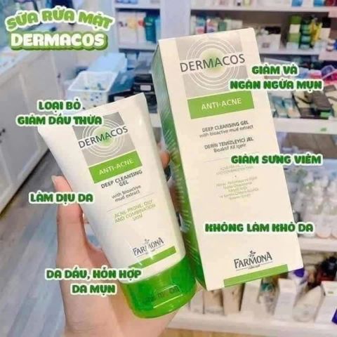 Sữa Rửa Mặt Farmona Dermacos Deep Cleansing Gel 150ml - Kiểm Soát Dầu, Cho Da Thoáng Mát, Duy Trì Độ Ẩm, Không Gây Kích Ứng