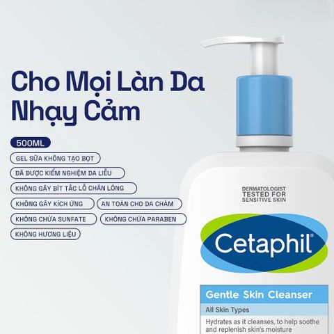 Sữa Rửa Mặt Cetaphil Gentle Skin Cleanser 125ml/591ml - Duy Trì Độ Ẩm, Phù Hợp Mọi Loại Da, Đặc Biệt Da Nhạy Cảm