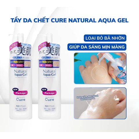 Gel Tẩy Tế Bào Da Chết Cure Natural Aqua 250g - Tẩy Da Chết Dịu Nhẹ, Sáng Mịn Từ Nhật, Phù Hợp Mọi Loại Da