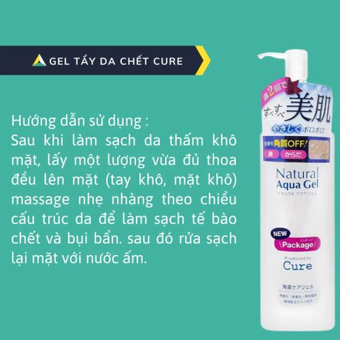 Gel Tẩy Tế Bào Da Chết Cure Natural Aqua 250g - Tẩy Da Chết Dịu Nhẹ, Sáng Mịn Từ Nhật, Phù Hợp Mọi Loại Da
