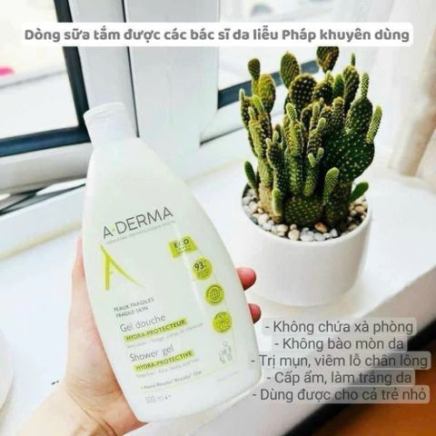 Sữa Tắm A-Derma 500ml - Làm Dịu Da Nhạy Cảm, Ngăn Mụn Lưng, Thu Nhỏ Lỗ Chân Lông, Phù Hợp Cho Trẻ Em và Người Lớn
