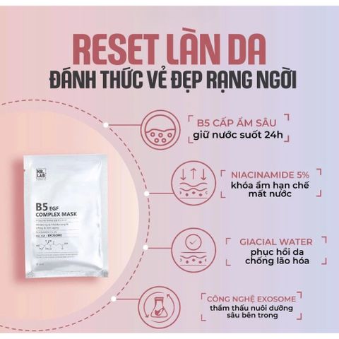 Mặt Nạ KR.LAB B5 EGF Complex – Mặt Nạ Phục Hồi Da, Cấp Ẩm Cho Da Nhạy Cảm, Giảm Đỏ & Kích Ứng, Dưỡng Sáng, Made in Korea