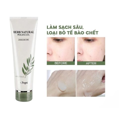 Gel Tẩy Tế Bào Chết Dr.Pepti Herb Natural 130ml - Tẩy Tế Bào Chết Dịu Nhẹ, Làm Sạch Sâu, Tái Tạo Da Mịn Màng, Hàn Quốc