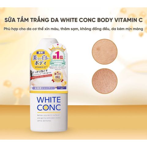 Sữa Tắm Trắng Da White Conc Body Vitamin C Nhật Bản 600ml – Dưỡng Ẩm, Làm Sạch 388702