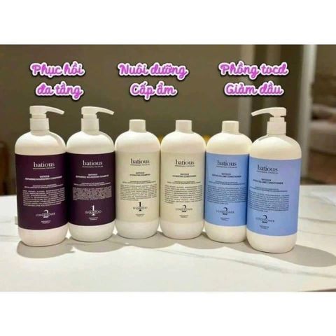 Dầu Gội Xả Batious 500ml - Phục Hồi Tóc Hư Tổn, Dưỡng Ẩm & Kiềm Dầu Cho Tóc Bồng Bềnh, Mượt Mà