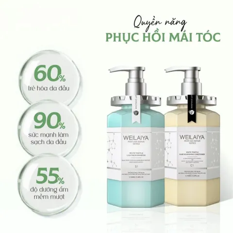 Bộ Dầu Gội Xả Phục Hồi Đa Tầng Nấm Truffle Weilaiya 450ml | Suôn Mượt, Giảm Gàu, Phục Hồi Tóc Hư Tổn 388739