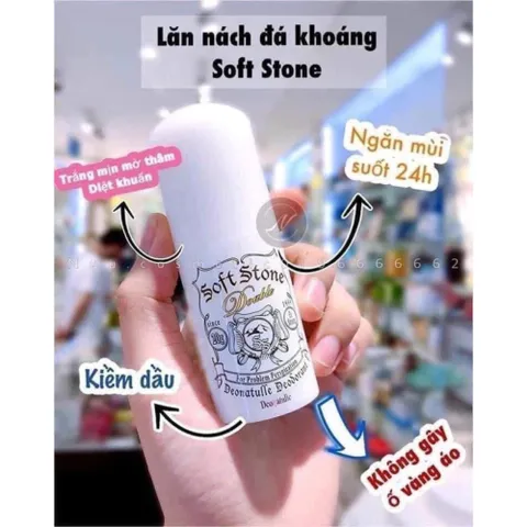 Lăn Nách Đá Khoáng Soft Stone Nhật Bản 20g - Giảm Tiết Mồ Hôi, Khử Mùi Hiệu Quả, An Toàn Cho Da Nhạy Cảm