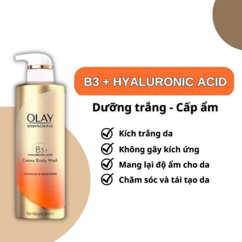 Sữa Tắm Trắng Da, Dưỡng Ẩm, Phục Hồi Olay B3+ Bodyscience Vitamin C Thái Lan 500ml 388762