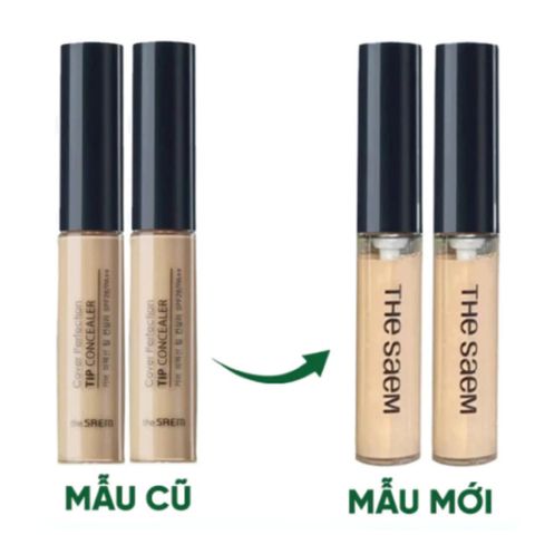 Kem Che Khuyết Điểm The Saem Cover Perfection Tip 6.5g - Che Phủ Khuyết Điểm Tự Nhiên, Duy Trì Lớp Trang Điểm Suốt Ngày