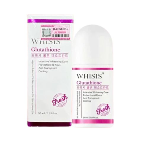 Lăn Khử Mùi Whisis Glutathione 50ml – Giảm Mồ Hôi, Hỗ Trợ Khử Thâm & Dưỡng Sáng Da Vùng Nách 388778
