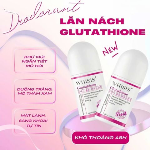 Lăn Khử Mùi Whisis Glutathione 50ml – Giảm Mồ Hôi, Hỗ Trợ Khử Thâm & Dưỡng Sáng Da Vùng Nách 388778