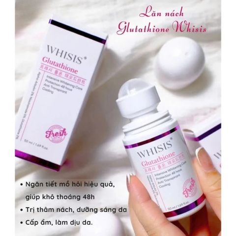 Lăn Khử Mùi Whisis Glutathione 50ml – Giảm Mồ Hôi, Hỗ Trợ Khử Thâm & Dưỡng Sáng Da Vùng Nách 388778