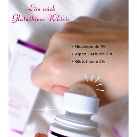 Lăn Khử Mùi Whisis Glutathione 50ml – Giảm Mồ Hôi, Hỗ Trợ Khử Thâm & Dưỡng Sáng Da Vùng Nách 388778