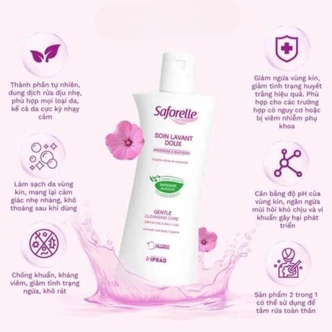 Dung Dịch Vệ Sinh Phụ Nữ Saforelle Gentle Cleansing Care – Giảm Ngứa, Dịu Nhẹ, Lành Tính - 250ml 388794