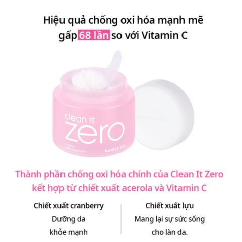 Tẩy Trang Dạng Sáp Banila Co Clean It Zero - Sản Phẩm Làm Sạch Dịu Nhẹ Cho Mọi Loại Da 50ml/100ml, Không Cồn, Không Hương Liệu