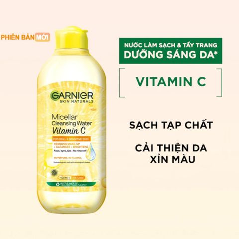 Nước Tẩy Trang Garnier Skin Active Micellar Cleansing Water 400ml - Làm Sạch Dịu Nhẹ, Phù Hợp Cho Mọi Loại Da, Không Gây Kích Ứng