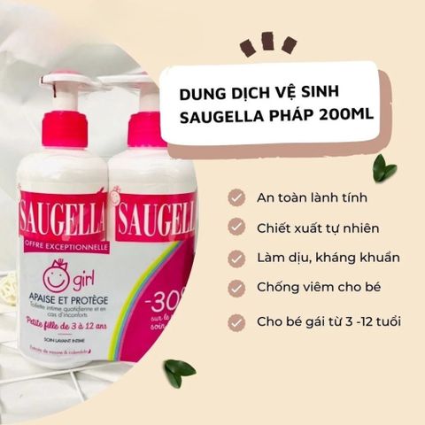 Dung Dịch Vệ Sinh Saugella Girl 200ml – Dành Cho Bé Gái 3-12 Tuổi, Làm Sạch Dịu Nhẹ, Chống Kích Ứng 388803