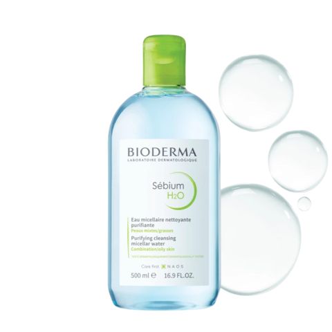 Nước Tẩy Trang Bioderma H2O 500ml - Cho Da Dầu Mụn & Nhạy Cảm, Làm Sạch Dưỡng Ẩm Chuyên Sâu, Pháp Chính Hãng