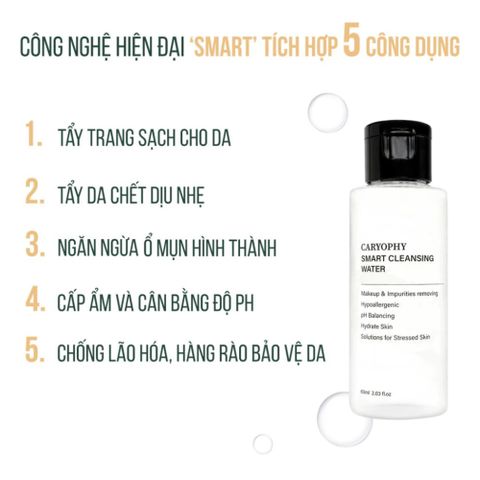 Nước Tẩy Trang Caryophy Smart Cleansing Water 500ml - Dịu Nhẹ, Sạch Sâu, Ngừa Mụn, Phù Hợp Mọi Loại Da