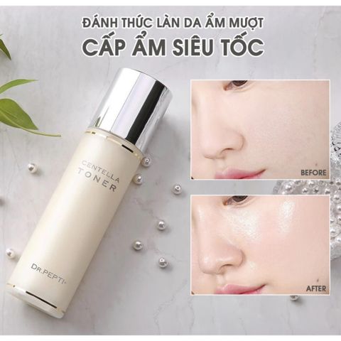 Nước Hoa Hồng Dr.Pepti Centella Toner 180ml - Dưỡng Ẩm Sâu, Làm Dịu Da Nhạy Cảm, Căng Bóng Khỏe Mạnh Hàn Quốc